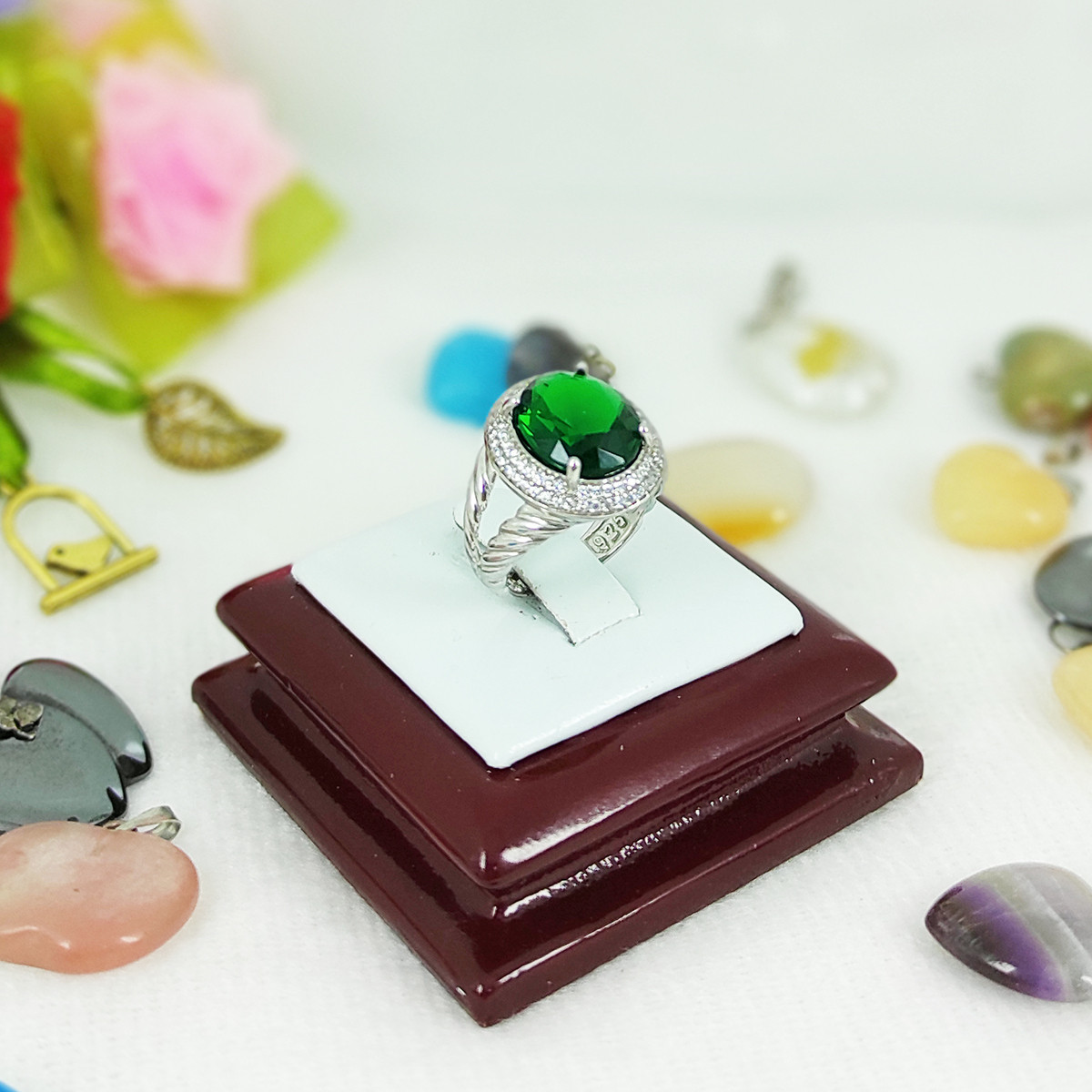 انگشتر نقره زنانه سلین کالا مدل مریم زمرد انگشتر نقره زنانه سلین کالا مدل مریم زمرد