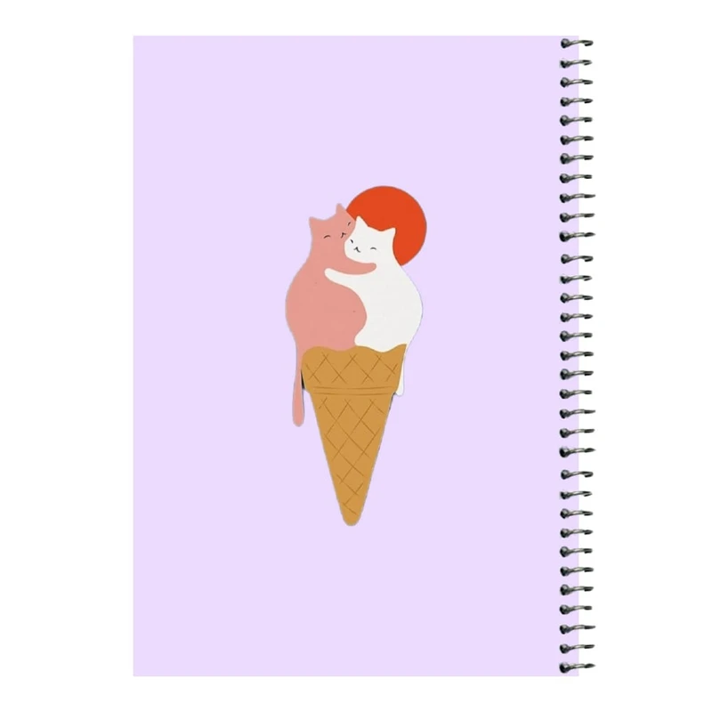 دفتر مشق 80 برگ اس جی مدل بستنی گربه ای   