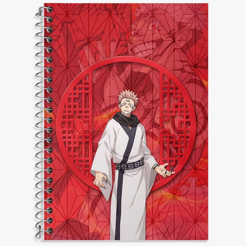 دفتر زبان 50 برگ خندالو مدل دو خط طرح انیمه جوجوتسو کایزن کد F796