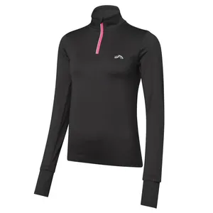 تی شرت  ورزشی آستین بلند زنانه مدل نیم زیپ کد 20918583