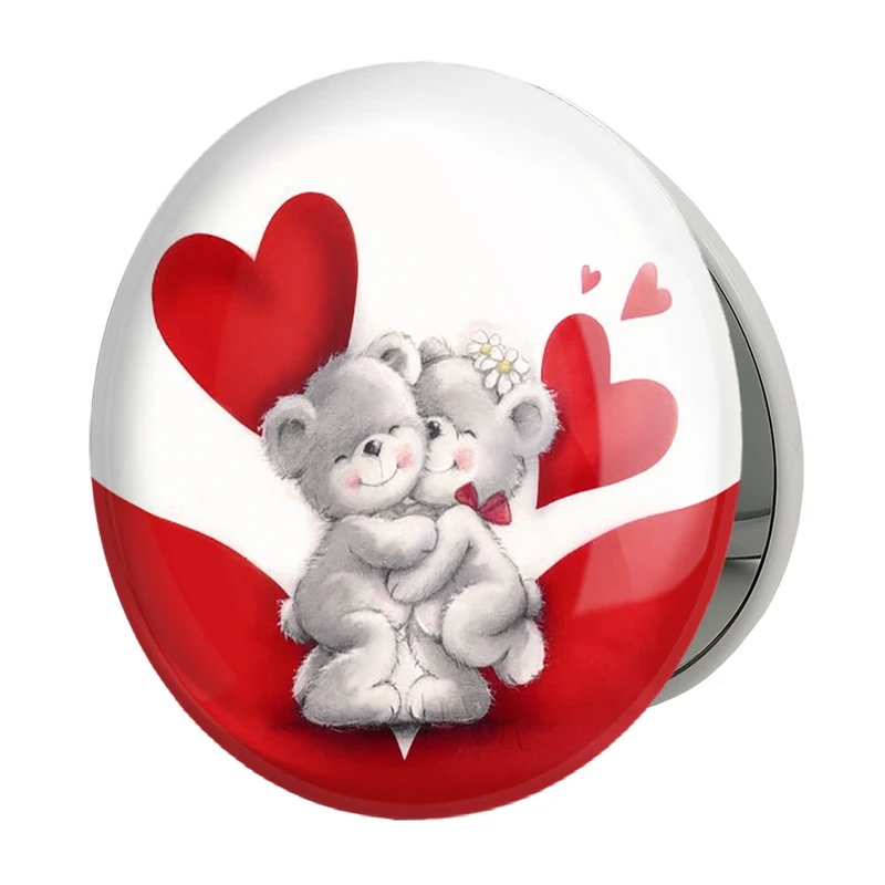 آینه جیبی خندالو طرح عاشقانه مدل تاشو کد 1883 