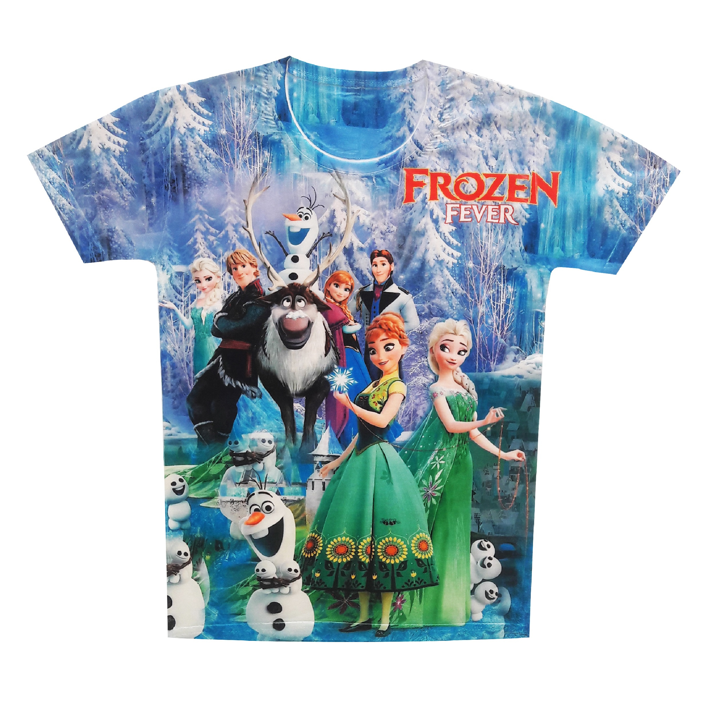 تی شرت دخترانه طرح Frozen کد TD FRZ43