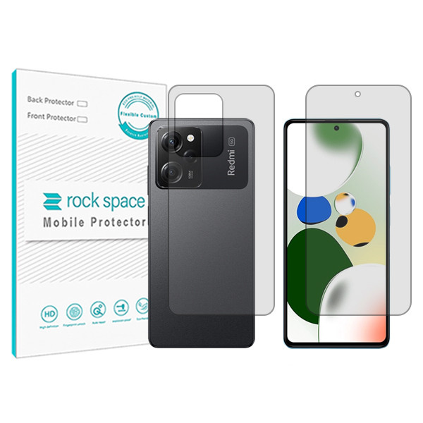 محافظ صفحه نمایش شفاف راک اسپیس مدل HyGEL مناسب برای گوشی موبایل  شیائومی  Redmi Note 12 Pro Speed   به همراه محافظ پشت