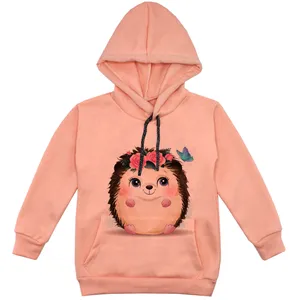 هودی دخترانه مدل جوجه تیغی F136 رنگ گلبهی