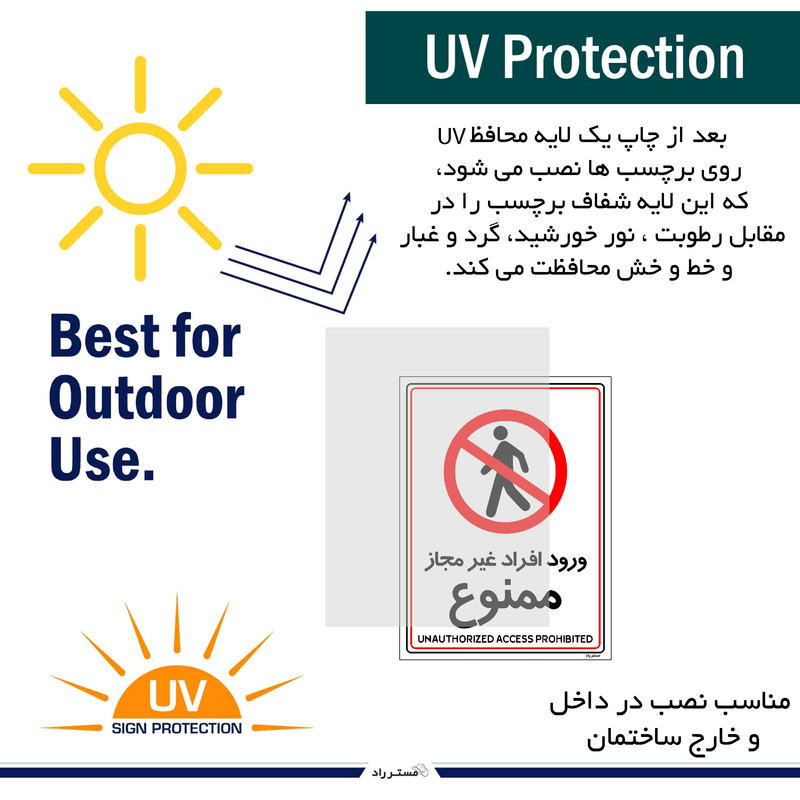 برچسب ایمنی مستر راد طرح ورود افراد غیرمجاز ممنوع مدل HSE-OSHA-1056