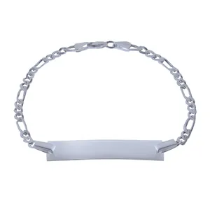 دستبند نقره زنانه بازرگانی میلادی مدل پلاک دار کد DP_002