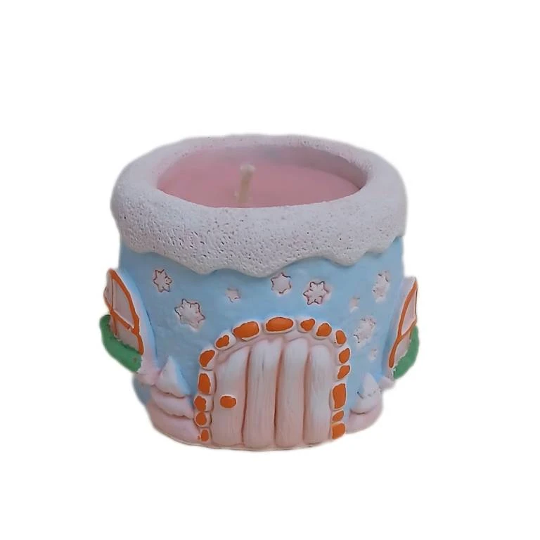 شمع دست‌ساز معطر مدل زمستونی با رایحه ارکیده وحشی وانیل اسطوخودوس قهوه زمان اتمام 4 ساعت