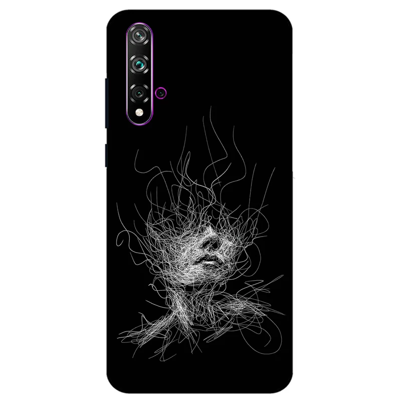 کاور مگافون طرح اسکچ صورت مدل 7423 مناسب برای گوشی موبایل هوآوی Nova 5T