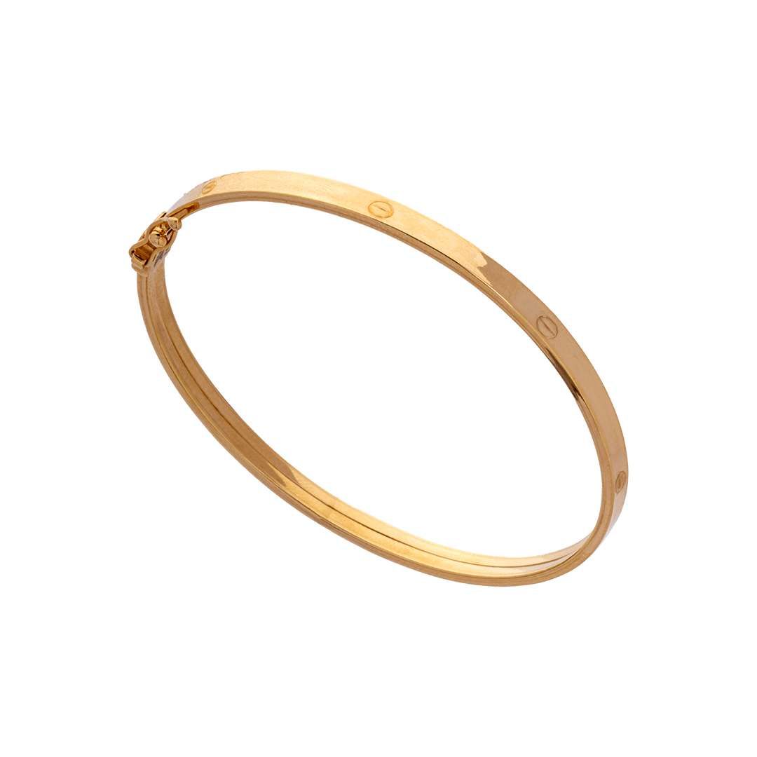 دستبند النگویی طلا 18 عیار زنانه مدل پیچی -  - 2