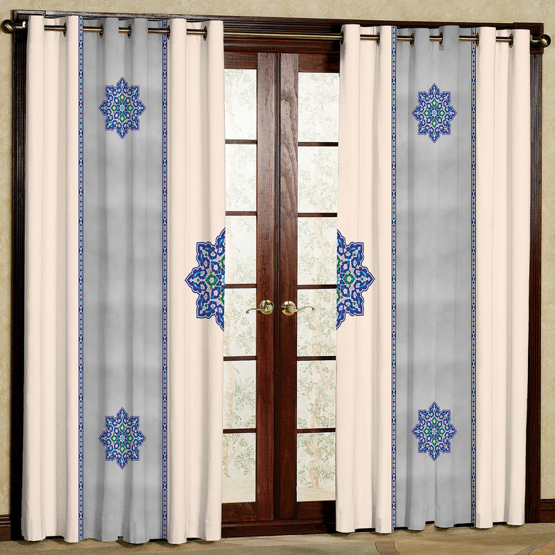 پرده مدل ستاره طرح دار  هازان پانچی کد 4324 سایز 140x200 سانتی متر