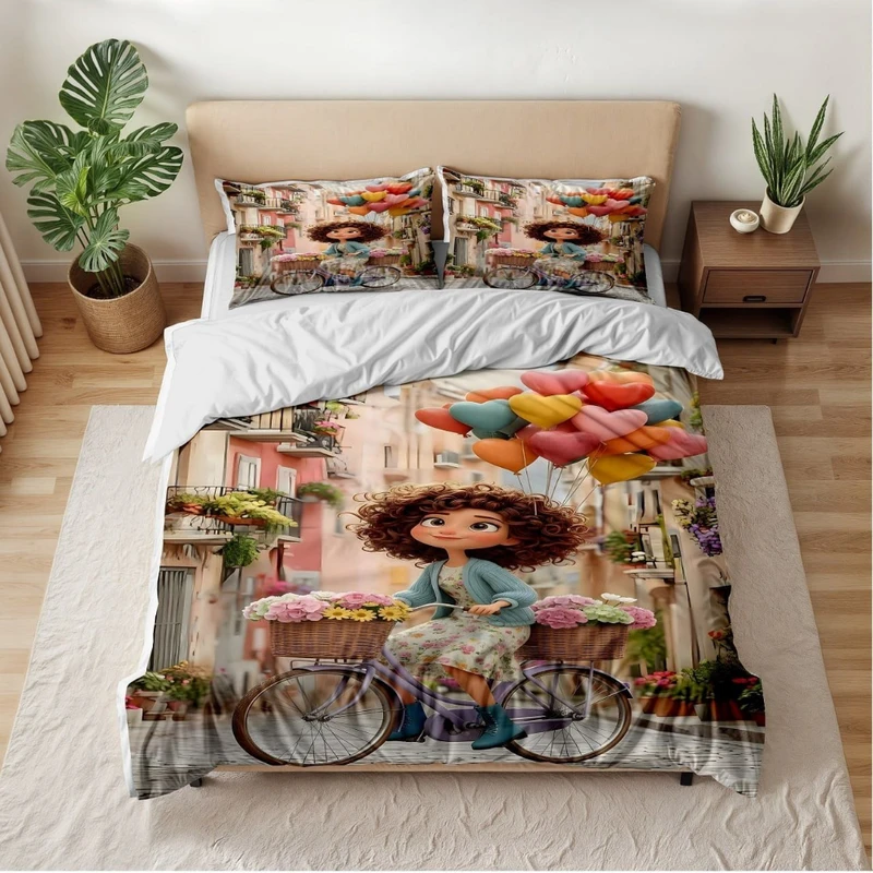 سرویس خواب 1 نفر 5 تکه مدل دختر گل فروش کد z112