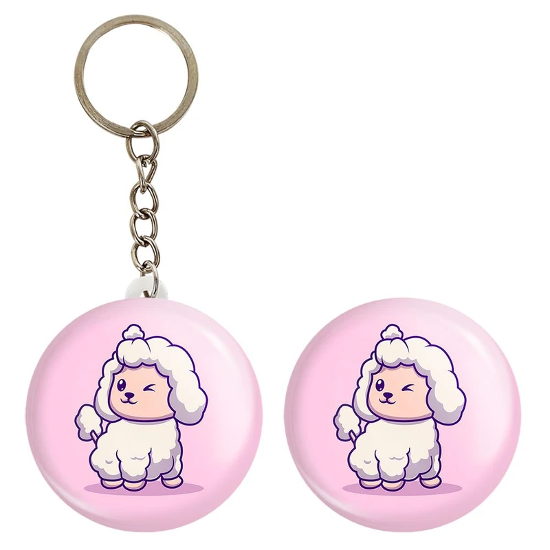 پیکسل خندالو مدل حیوانات بامزه گوسفند کد 29675 به همراه جاکلیدی