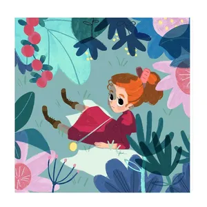 تابلو کودک و نوزاد طرح دخری در جنگل کد wkt37