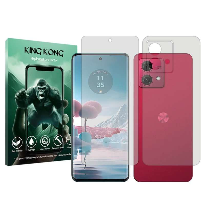 محافظ صفحه نمایش شفاف کینگ کونگ مدل Tough مناسب برای گوشی موبایل موتورولا Moto G84 به همراه محافظ پشت گوشی