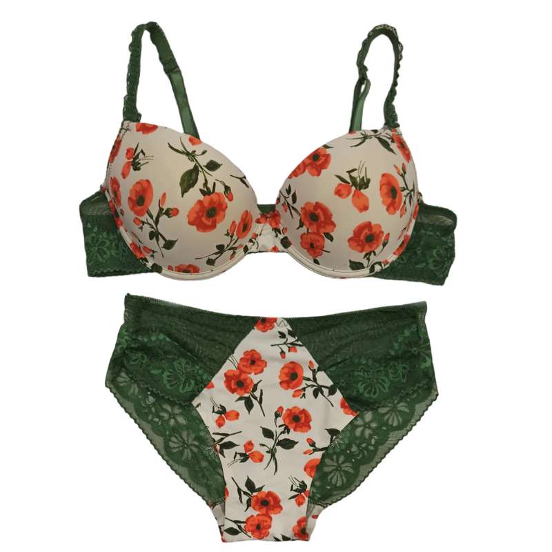 ست شورت و سوتین زنانه مدل اسفنجی گلدار کد 125