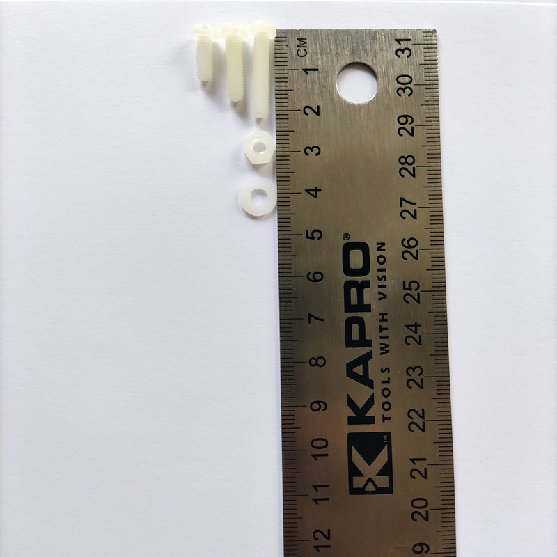 پیچ و مهره و واشر پلاستیکی کد M4 بسته 180 عددی