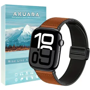 بند آکوآرا مدل MG Leather Sic مناسب برای اپل واچ Series 10 42mm Aluminum