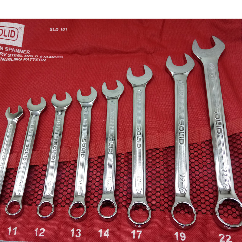 آچار یکسر تخت و یکسر رینگی سولید مدل 101 مجموعه 12 عددی