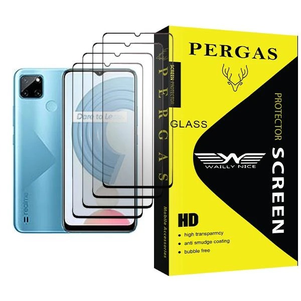 محافظ صفحه نمایش وایلی نایس مدل Pergas Glass MIX004 مناسب برای گوشی موبایل ریلمی C21Y بسته چهار عددی