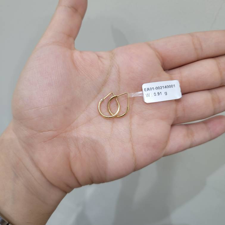 گوشواره حلقه‌ای طلا 18 عیار زنانه مان گالری مدل  EA01-0021400 - 3