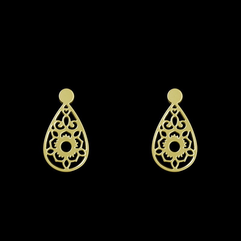 گوشواره طلا 18 عیار زنانه مدوپد مدل اشک کد GA1-10753