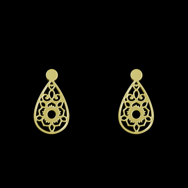 گوشواره طلا 18 عیار زنانه مدوپد مدل اشک کد GA1-10753