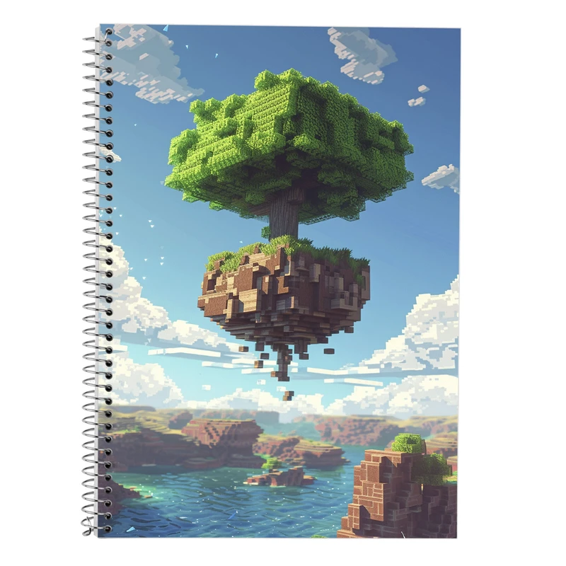 دفتر زبان 50 برگ مدوپد مدل سه خط طرح ماینکرفت minecraft کد DF14023