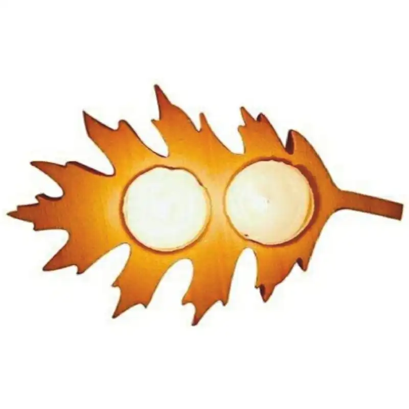 جاشمعی چوبی طرح برگ مجموعه سه عددی