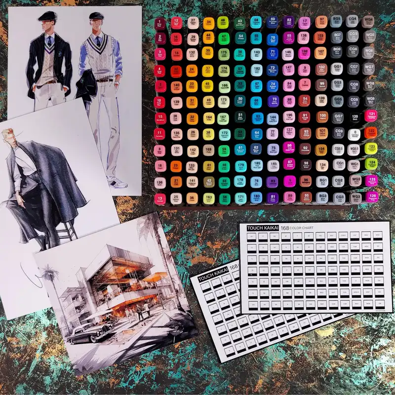 ماژیک راندو تاچ مدل r0t Edition Kaikai به همراه استند و چارت مجموعه 168 عددی