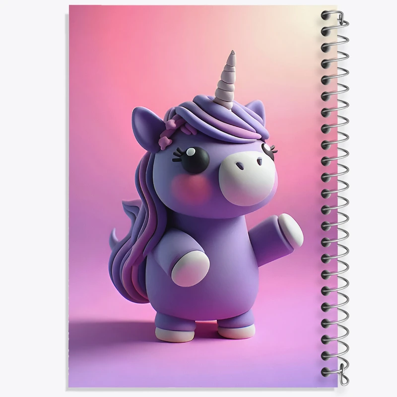 دفتر شطرنجی 50 برگ خندالو طرح اسب تک شاخ کیوت کد F7989