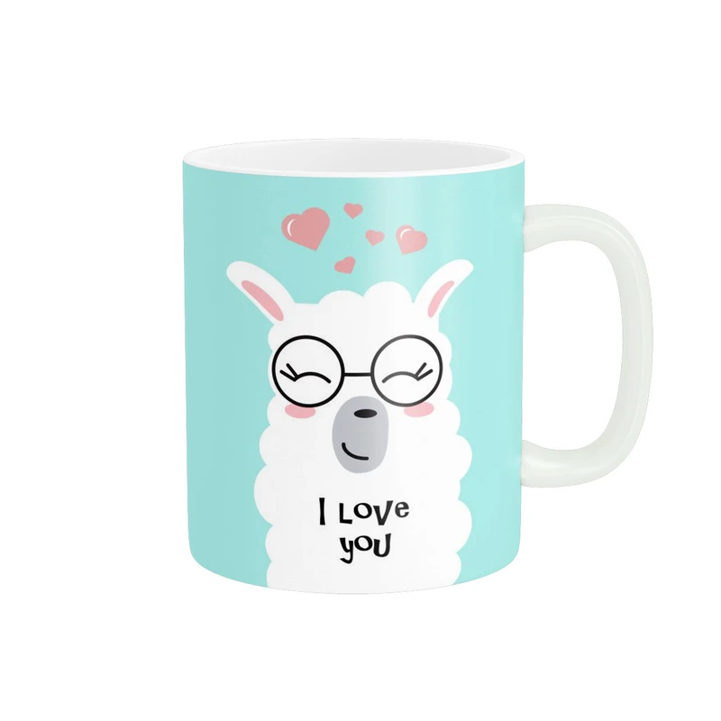 ماگ پاد آفرین مدل لاما طرح دوستت دارم کد 969