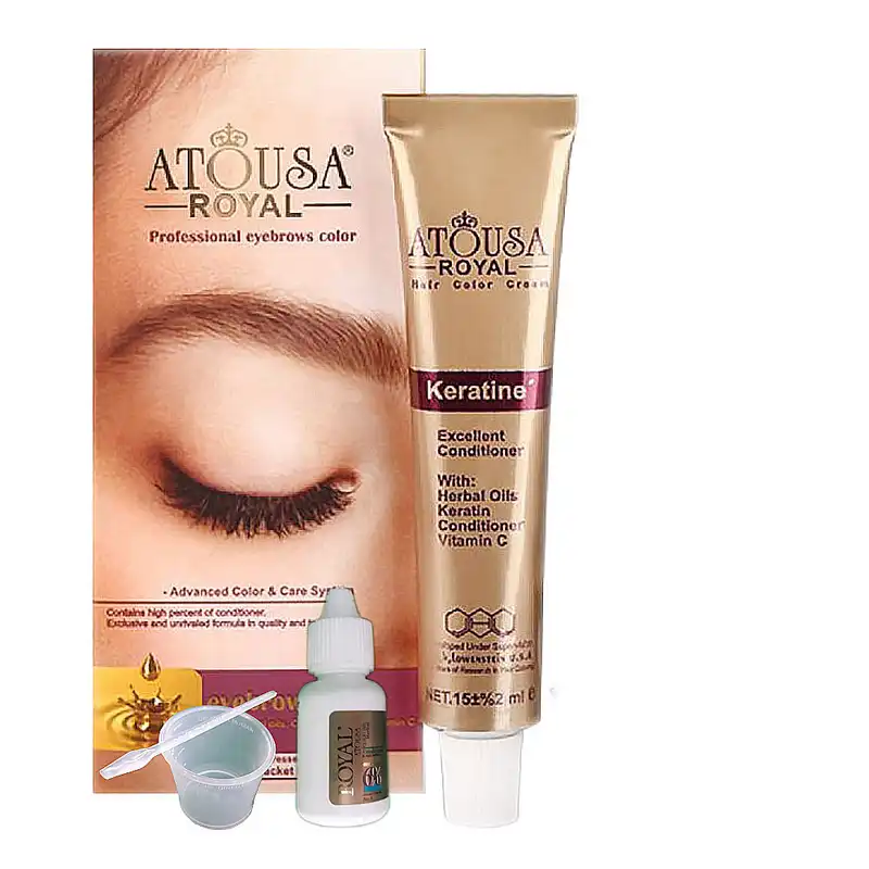 کیت رنگ ابرو آتوسا شماره 9 حجم 15 میلی لیتر رنگ بژ کاپوچینو روشن
