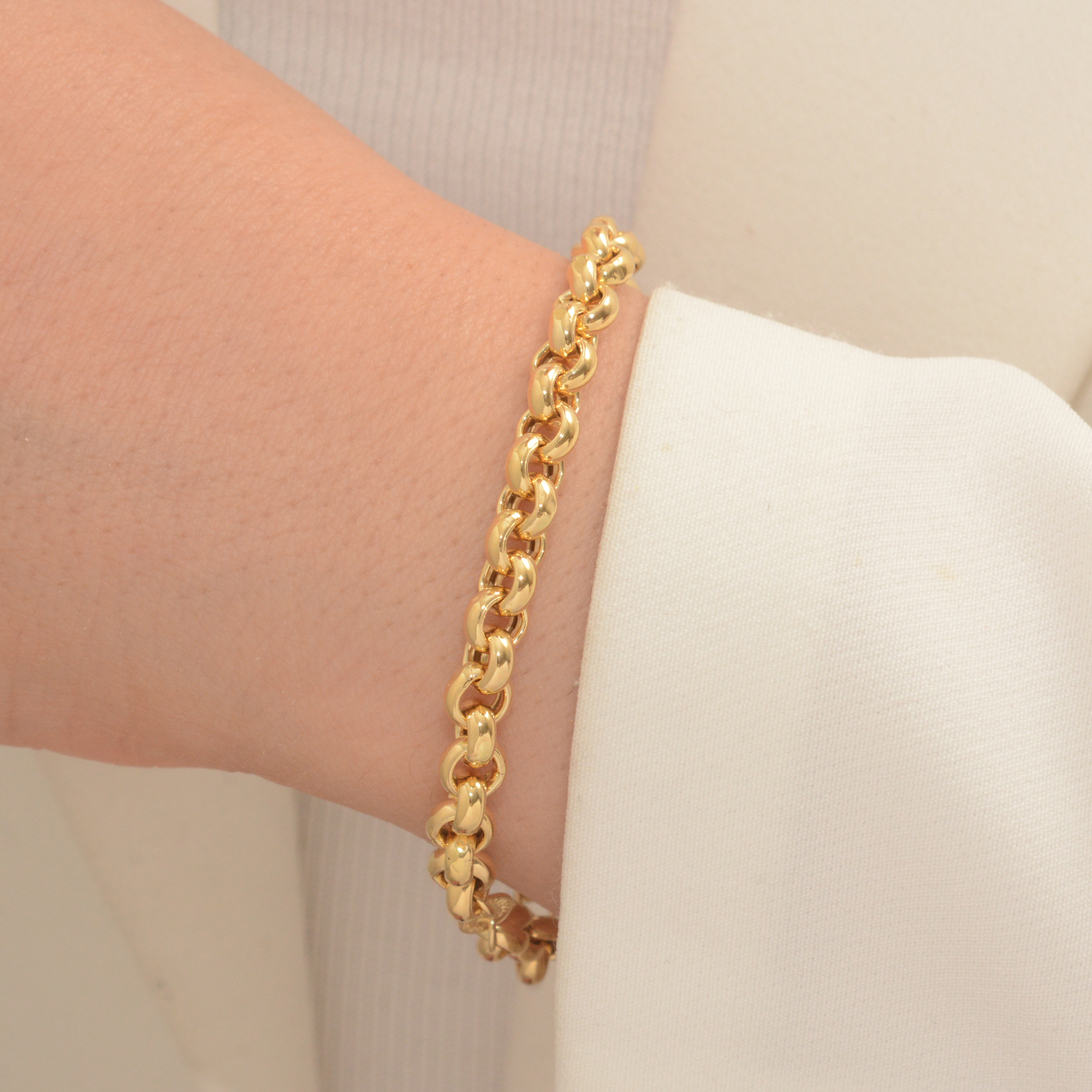 دستبند طلا 18 عیار زنانه طلای مستجابی  مدل رولو گلستانه کد 18