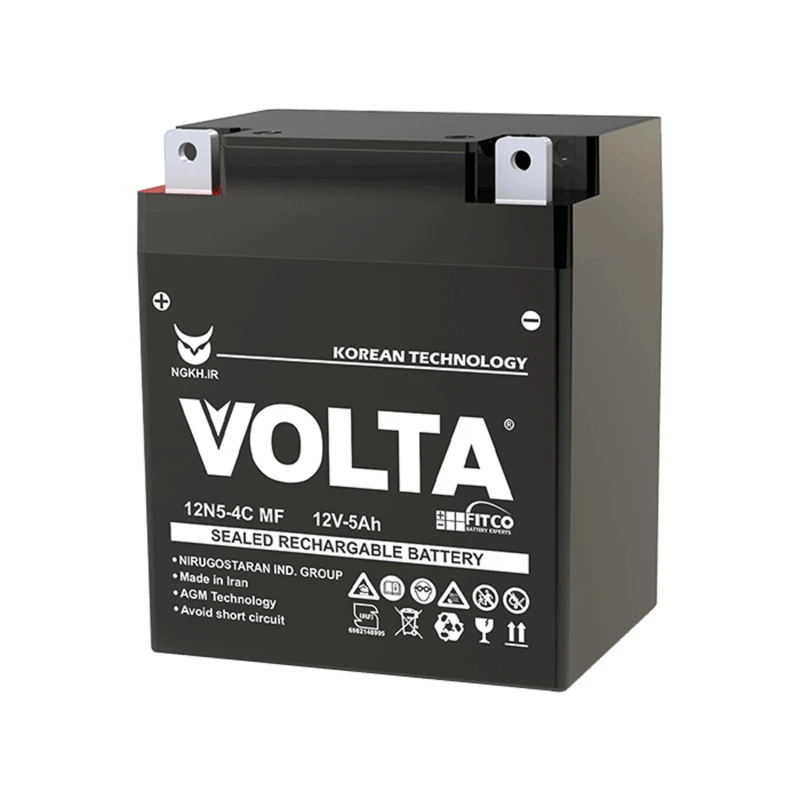 باتری موتورسیکلت 12 ولت 5 آمپر ولتا مدل بلند