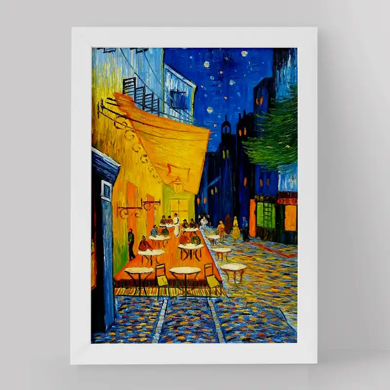 تابلو خندالو مدل کافه تراس در شب ونگوگ کد 3724