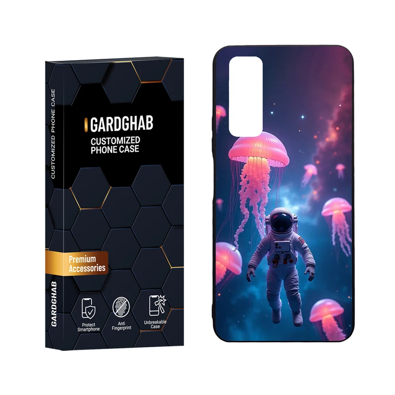  کاور گارد قاب مدل دور ژله ای پشت گلس کهکشان مناسب برای گوشی موبایل هوآوی Y7a