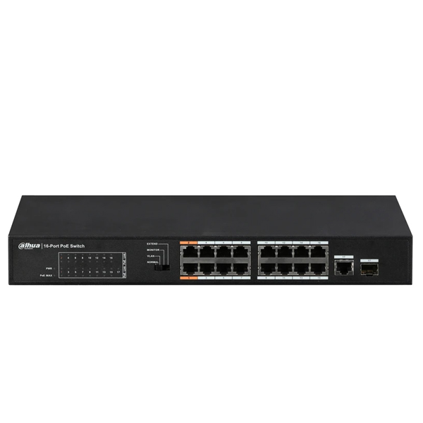 سوییچ poe شبکه شانزده پورت داهوا مدل DH-CS4220-16GT-135