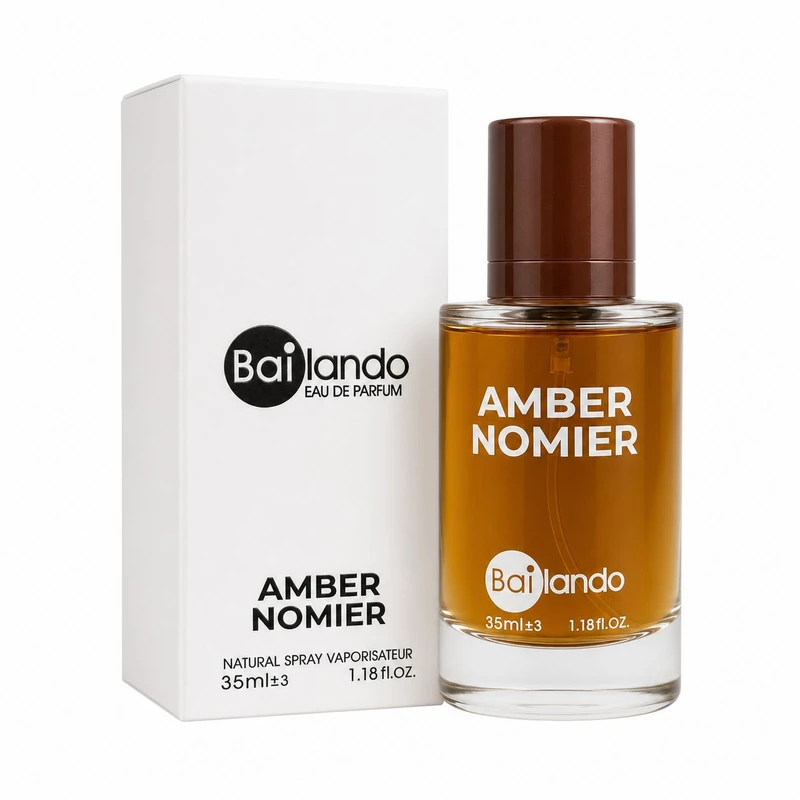 عطر جیبی مردانه بایلندو مدل Amber Nomier با رایحه گرم و شرقی حجم 35 میلی لیتر