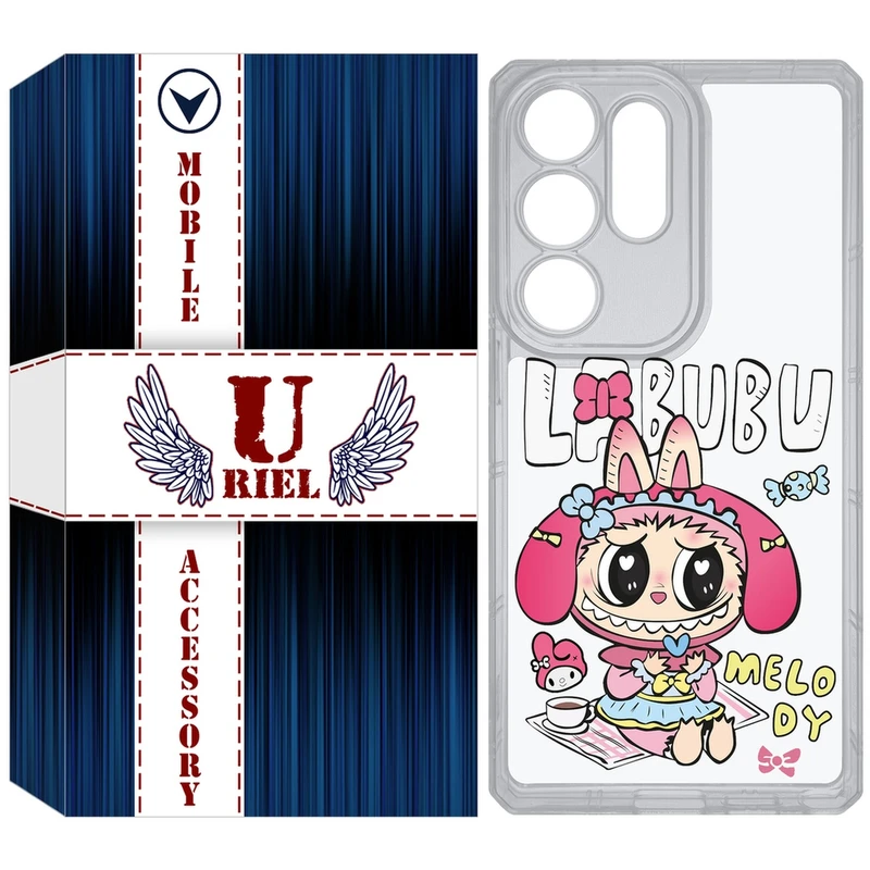 کاور یوریل مدل Clear کد 140 طرح لبوبو مناسب برای گوشی موبایل سامسونگ Galaxy S25 Ultra
