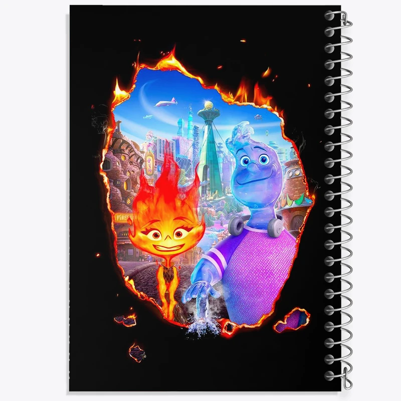 دفتر مشق 50 برگ خندالو طرح بنیادین Elemental کد 31044