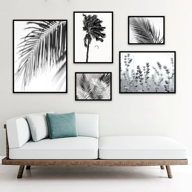 تابلو بکلیت طرح دکوراتیو درخت نخل مدل B-671 مجموعه 5 عددی