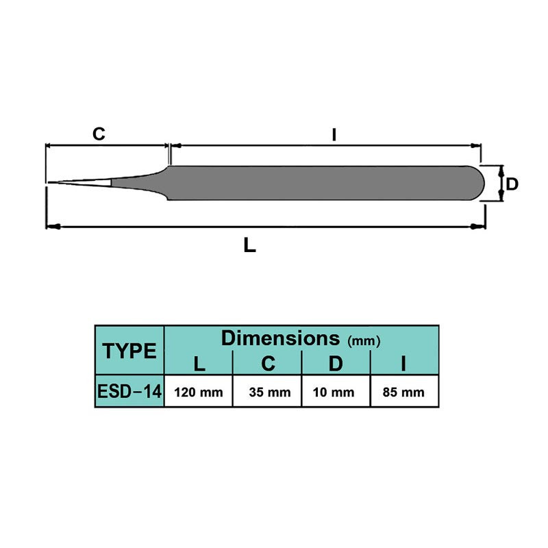 انبر پنس مدل ESD-13 سایز 5 اینچ