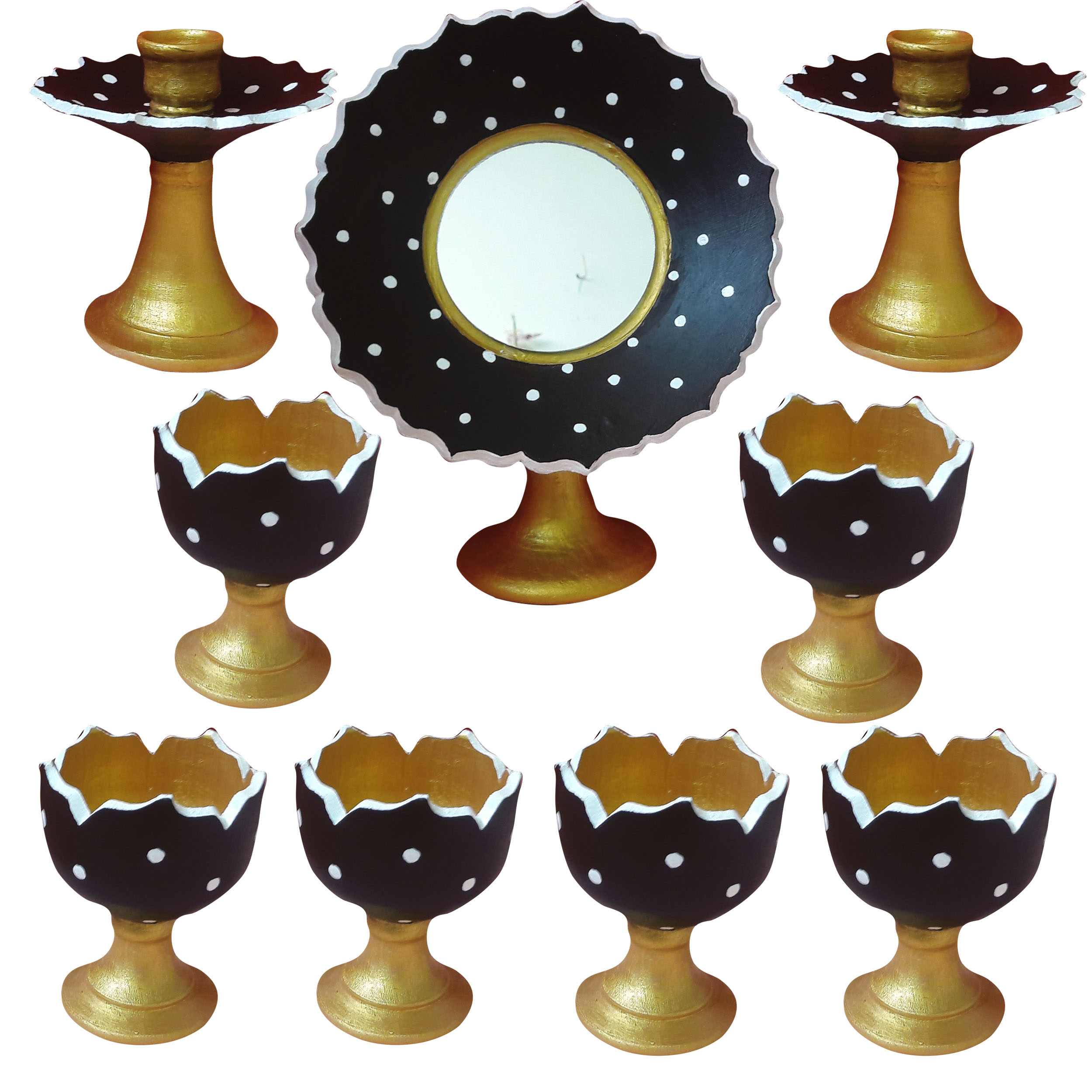 مجموعه ظروف هفت سین 9 پارچه طرح گل لاله کد glg012