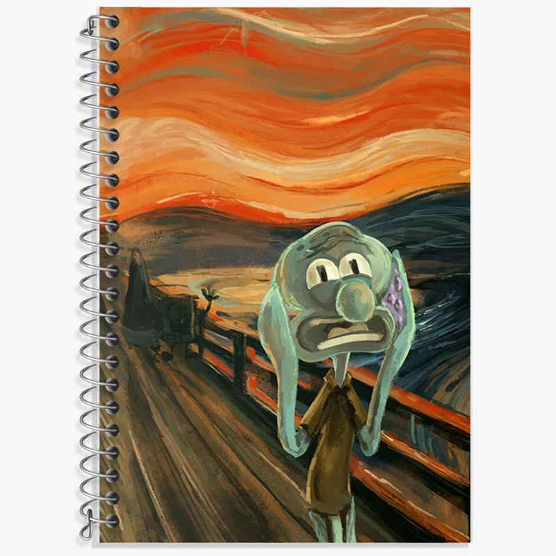 دفتر زبان 50 برگ خندالو مدل دو خط طرح اختاپوس باب اسفنجی کد F1230