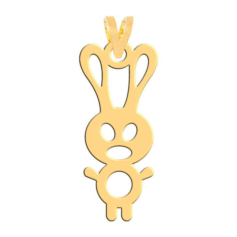 آویز گردنبند طلا 18 عیار زنانه فرشته طرح  خرگوش مدل  WNL-000434