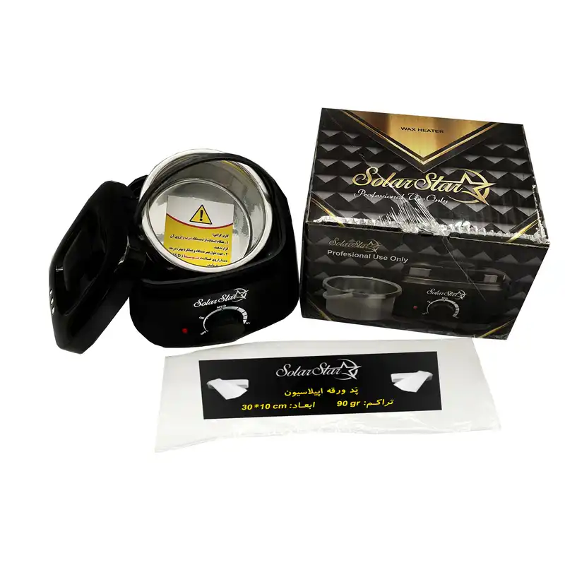 دستگاه موم گرم کن و ذوب وکس سولار استار مدل 601 به همراه پد اپیلاسیون بسته 10 عددی