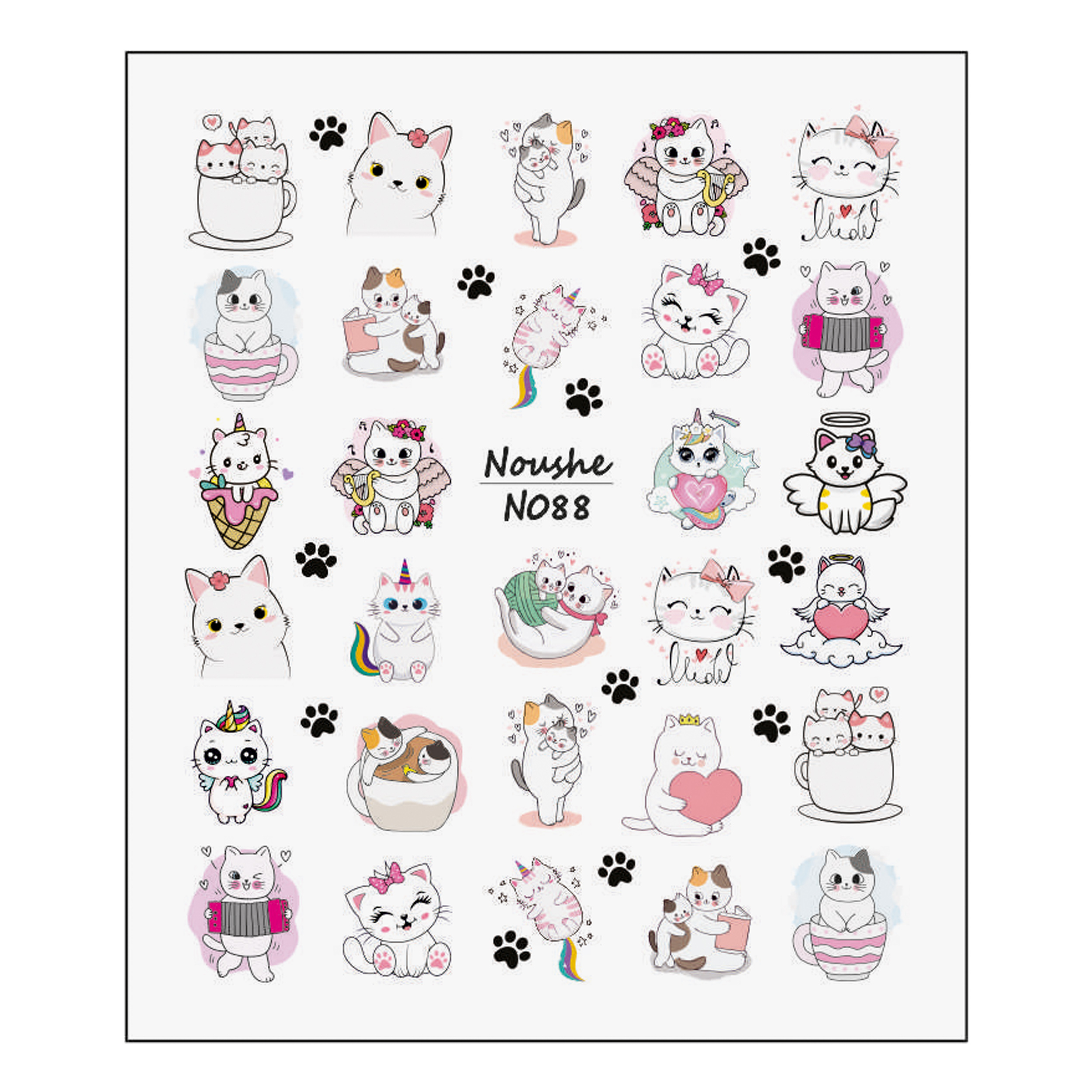 برچسب لنز ناخن مدل گربه کد N088