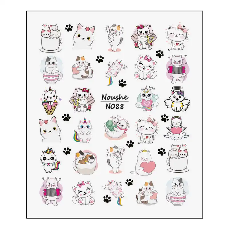 برچسب لنز ناخن مدل گربه کد N088