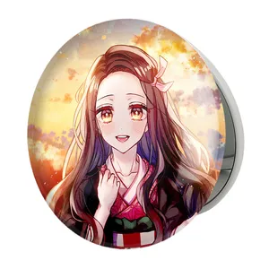 آینه جیبی خندالو طرح نزوکو انیمه دختر مدل تاشو کد 12136 