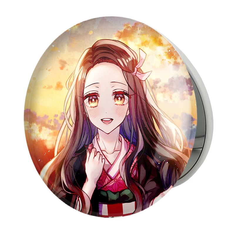 آینه جیبی خندالو طرح نزوکو انیمه دختر مدل تاشو کد 12136 